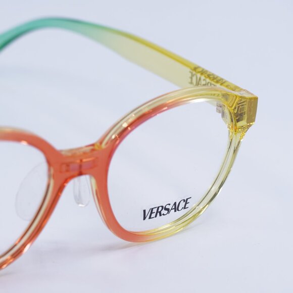 Versace Kids VK3012 5530 Eyeglasses Transparent 47mm Gradient Orange Round Frame - Picture 2 of 11